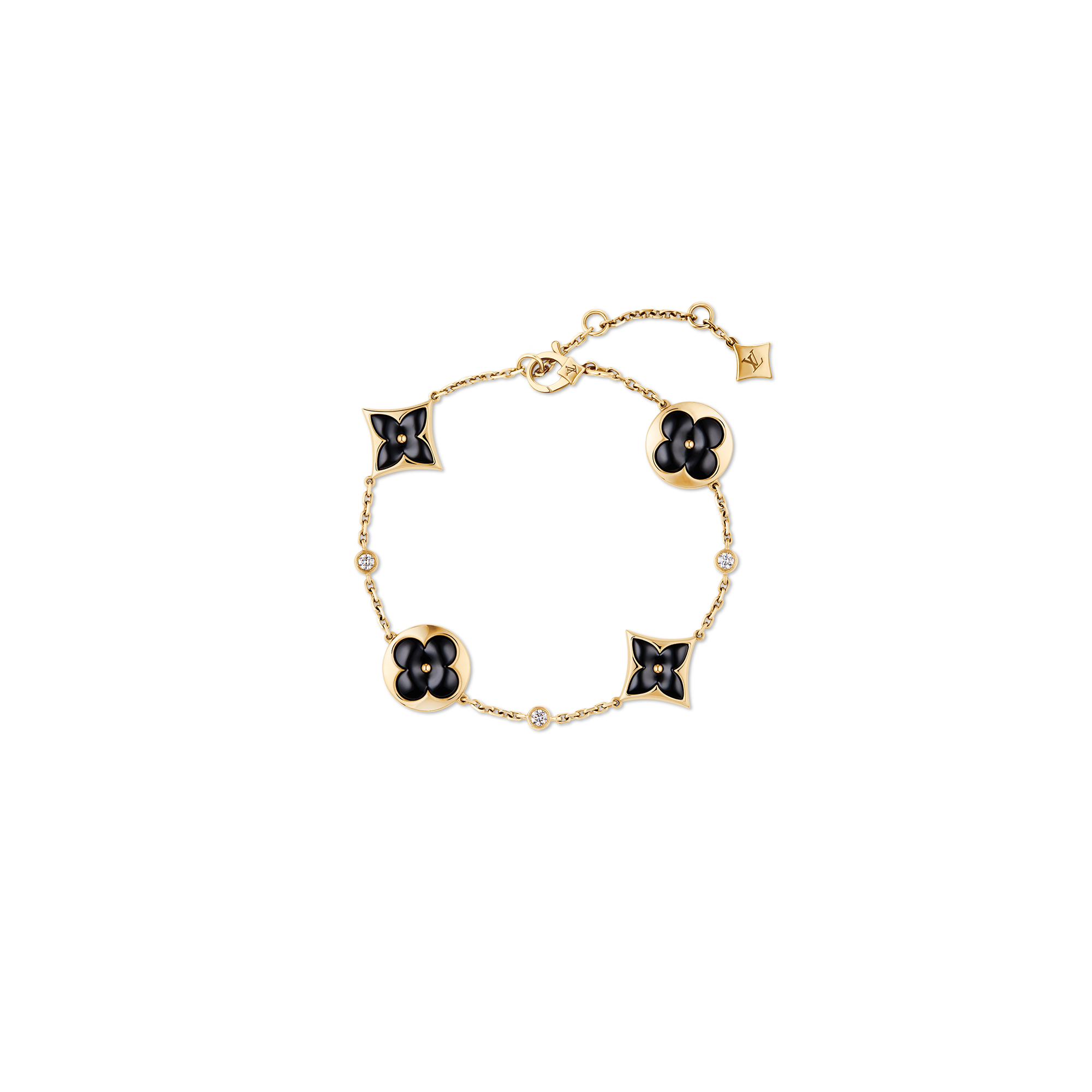 Colour Blossom BB Multi-Motif Bracelet, Yellow Gold, Onyx And Diamonds -  Bracelets - Q05024 | LOUIS VUITTON